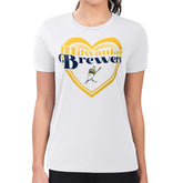 MLB Milwaukee Brewers G-III 4Her by Carl Banks Women's Super-Slim Fit Lightweight Double Heart T-Shirt