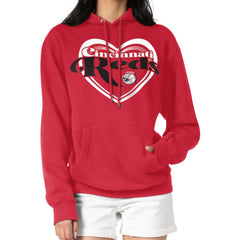 MLB Cincinnati Reds G-III 4Her by Carl Banks Women's Double Heart Fleece Pullover Hoodie