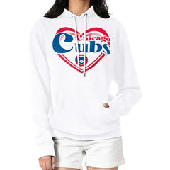 MLB Chicago Cubs G-III 4Her by Carl Banks Women's Double Heart Fleece Pullover Hoodie
