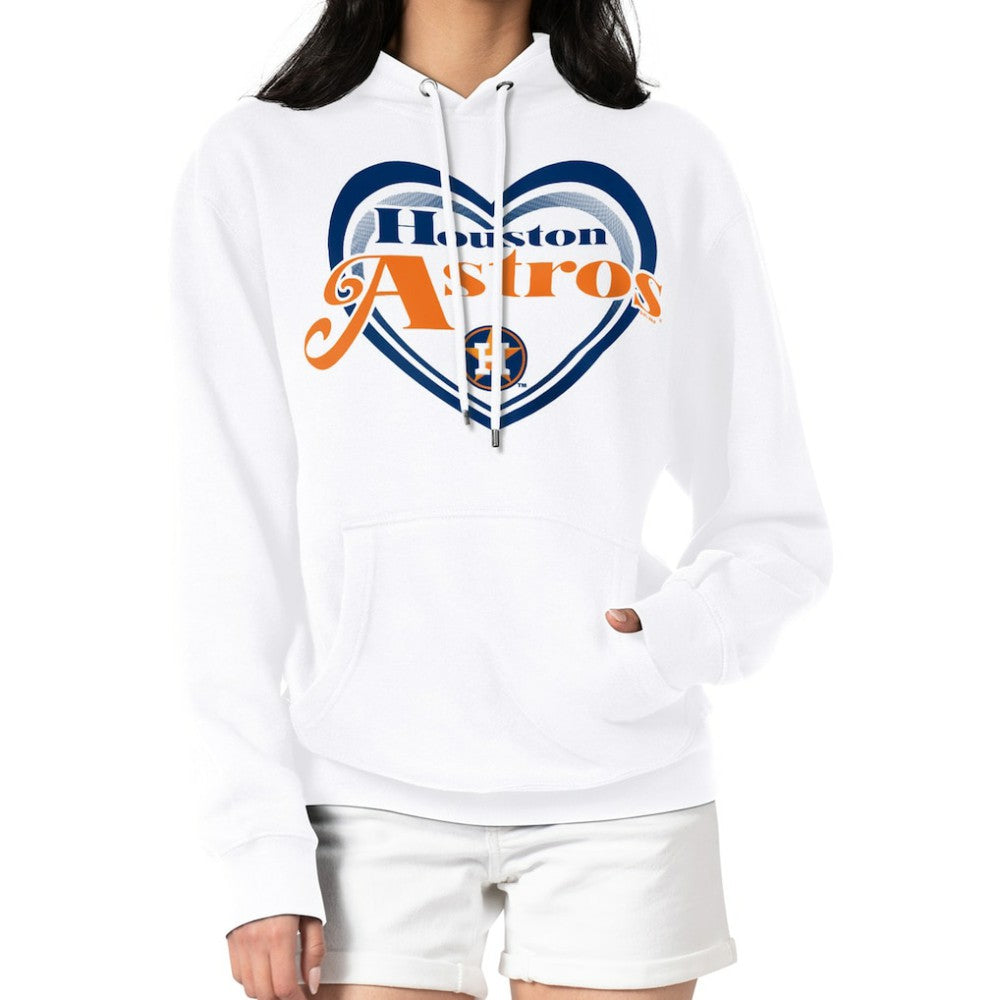 MLB Houston Astros G-III 4Her by Carl Banks Women's Double Heart Fleece Pullover Hoodie