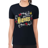 MLB Seattle Mariners G-III 4Her by Carl Banks Women's Super-Slim Fit Lightweight Retro Roses T-Shirt