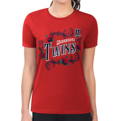 MLB Minnesota Twins G-III 4Her by Carl Banks Women's Super-Slim Fit Lightweight Retro Roses T-Shirt