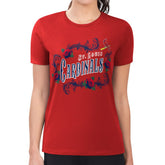 MLB St. Louis Cardinals G-III 4Her by Carl Banks Women's Super-Slim Fit Lightweight Retro Roses T-Shirt