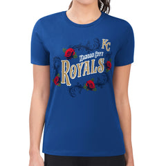 MLB Kansas City Royals G-III 4Her by Carl Banks Women's Super-Slim Fit Lightweight Retro Roses T-Shirt
