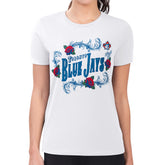 MLB Toronto Blue Jays G-III 4Her by Carl Banks Women's Super-Slim Fit Lightweight Retro Roses T-Shirt