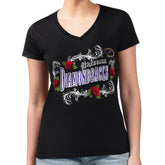 MLB Arizona Diamondbacks G-III 4Her by Carl Banks Women's Super-Slim Fit Lightweight Retro Roses V-Neck T-Shirt