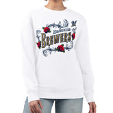 MLB Milwaukee Brewers G-III 4Her by Carl Banks Women's Retro Roses Fleece Pullover Sweatshirt