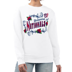 MLB Washington Nationals G-III 4Her by Carl Banks Women's Retro Roses Fleece Pullover Sweatshirt