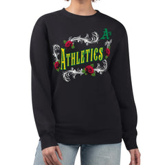 MLB Athletics G-III 4Her by Carl Banks Women's Retro Roses Fleece Pullover Sweatshirt