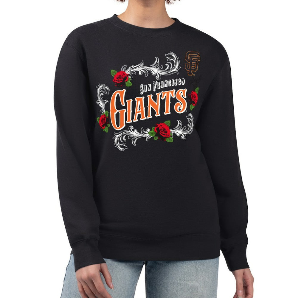 MLB San Francisco Giants G-III 4Her by Carl Banks Women's Retro Roses Fleece Pullover Sweatshirt