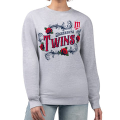 MLB Minnesota Twins G-III 4Her by Carl Banks Women's Retro Roses Fleece Pullover Sweatshirt