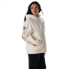 The Wild Collective Unisex Stacked Graphic Sleeve Fleece Hoodie - Kansas City Chiefs