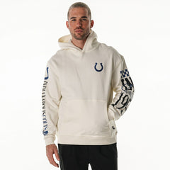The Wild Collective Unisex Stacked Graphic Sleeve Fleece Hoodie - Indianapolis Colts