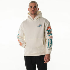 The Wild Collective Unisex Stacked Graphic Sleeve Fleece Hoodie - Miami Dolphins