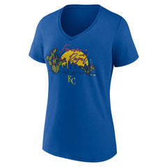 MLB Kansas City Royals Women's Forever Royal Cactus V-Neck T-Shirt