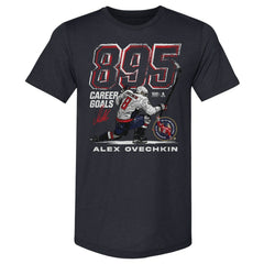 NHL Navy Alexander Ovechkin Washington Capitals 500 Level NHL All-Time Leading Goal Scorer Tri-Blend Grunge T-Shirt