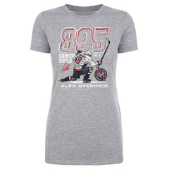 NHL Heather Gray Alexander Ovechkin Washington Capitals 500 Level Women's NHL All-Time Leading Goal Scorer Grunge T-Shirt