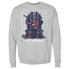 NHL Heather Gray Alexander Ovechkin Washington Capitals 500 Level NHL All-Time Leading Goal Scorer Throne Pullover Sweatshirt