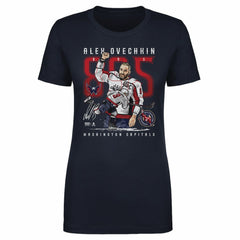 NHL Navy Alexander Ovechkin Washington Capitals 500 Level Women's NHL All-Time Leading Goal Scorer The Shot T-Shirt