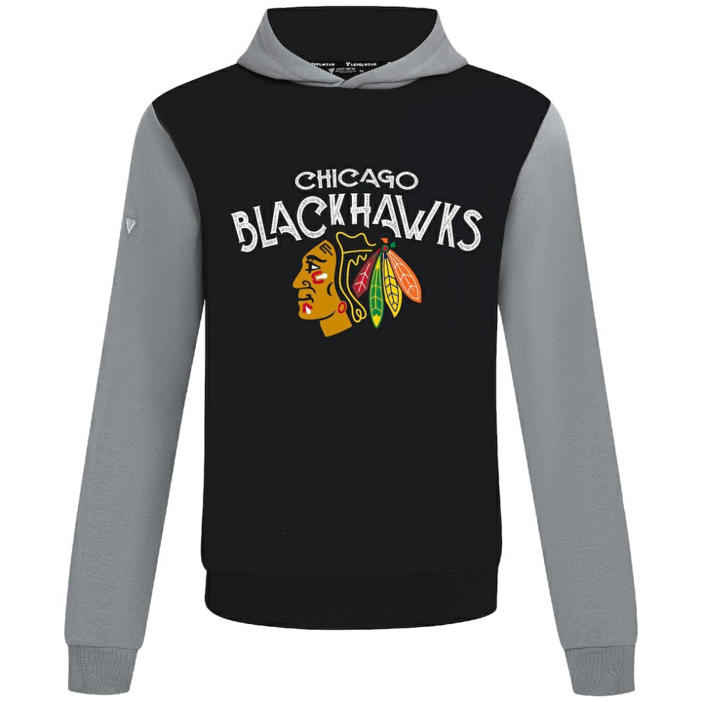 NHL Black/Gray Chicago Blackhawks Levelwear Ultimate Mission Pullover Hoodie