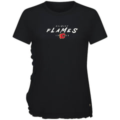 NHL Black Calgary Flames Levelwear Women's Airflow Scratched T-Shirt
