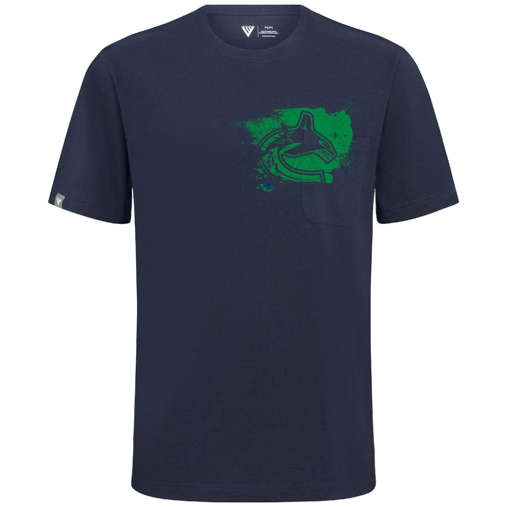 NHL Navy Vancouver Canucks Levelwear Focal Blasted T-Shirt