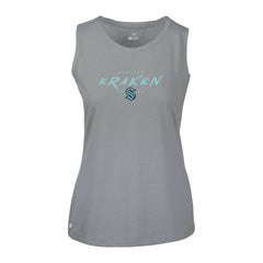 NHL Gray Seattle Kraken Levelwear Women's Macy Scratched Tank Top