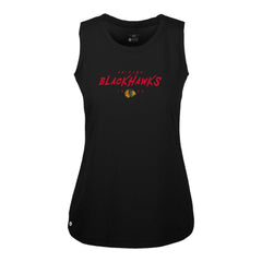 NHL Black Chicago Blackhawks Levelwear Women's Macy Scratched Tank Top