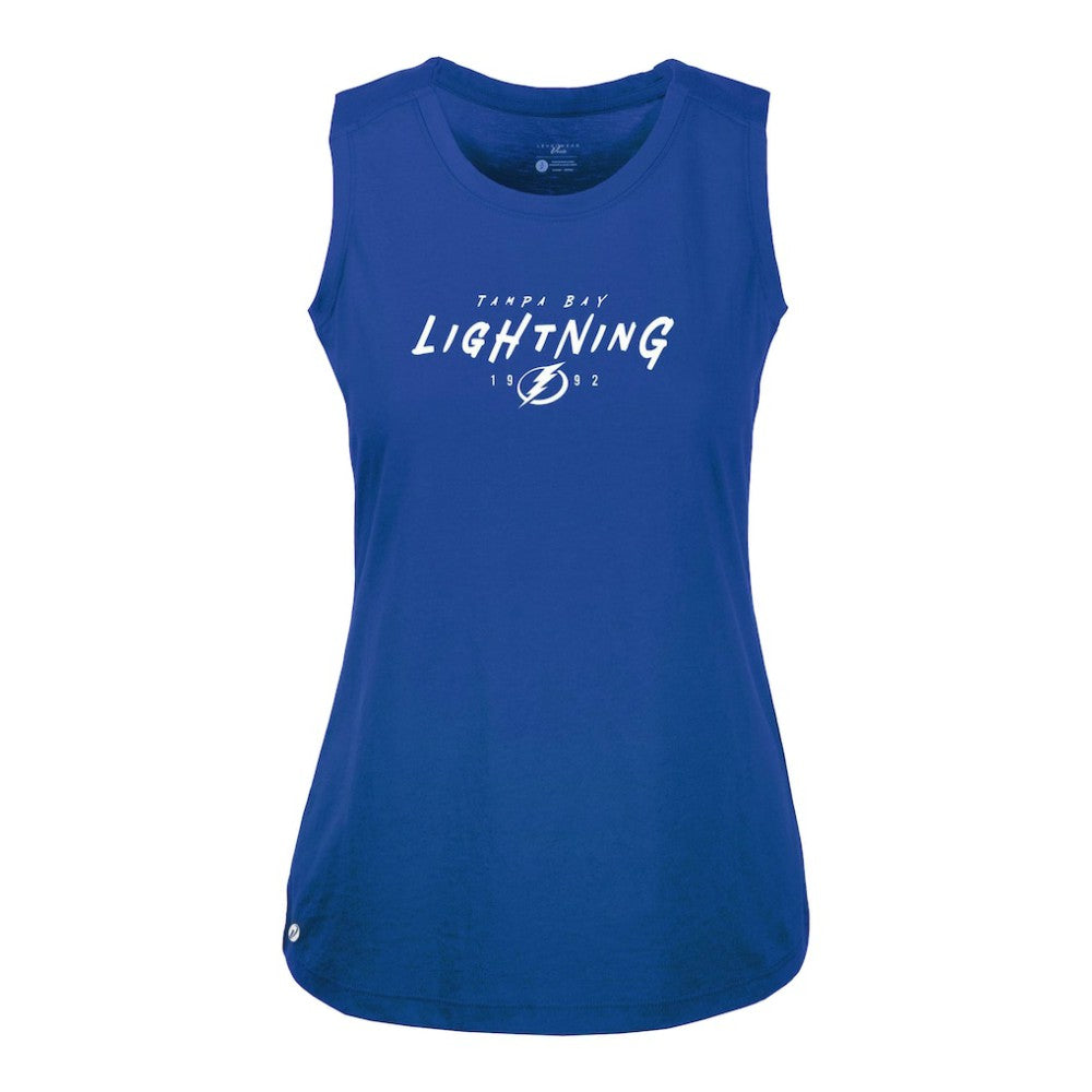 NHL Royal Tampa Bay Lightning Levelwear Women's Macy Scratched Tank Top