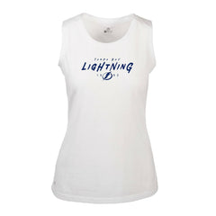 NHL White Tampa Bay Lightning Levelwear Women's Macy Scratched Tank Top