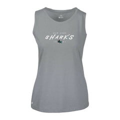 NHL Gray San Jose Sharks Levelwear Women's Macy Scratched Tank Top