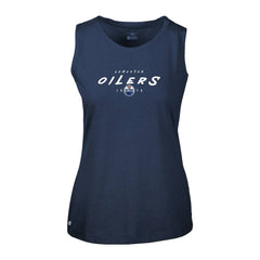 NHL Navy Edmonton Oilers Levelwear Women's Macy Scratched Tank Top