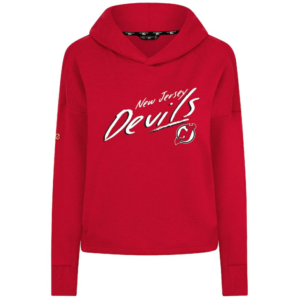 NHL Red New Jersey Devils Levelwear Women's Sweet Sizzle Tri-Blend Cropped Pullover Hoodie