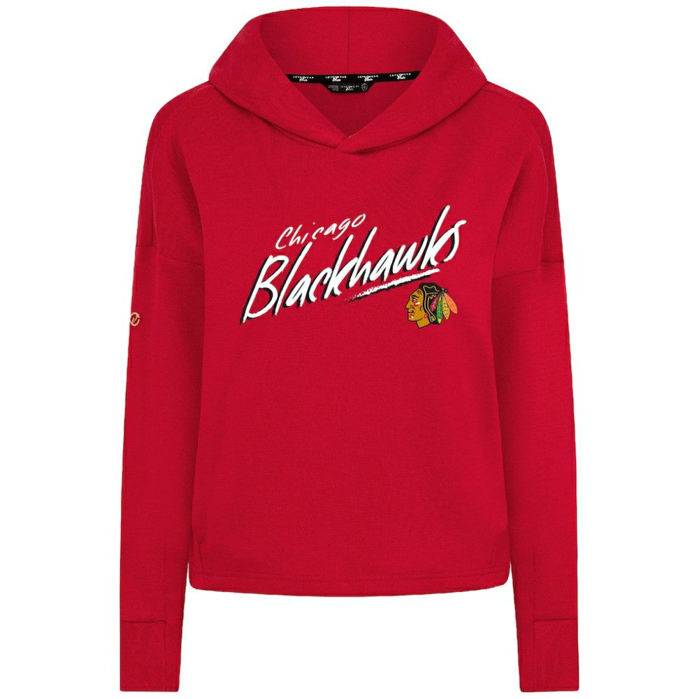 NHL Red Chicago Blackhawks Levelwear Women's Sweet Sizzle Tri-Blend Cropped Pullover Hoodie