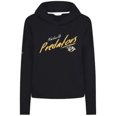 NHL Black Nashville Predators Levelwear Women's Sweet Sizzle Tri-Blend Cropped Pullover Hoodie