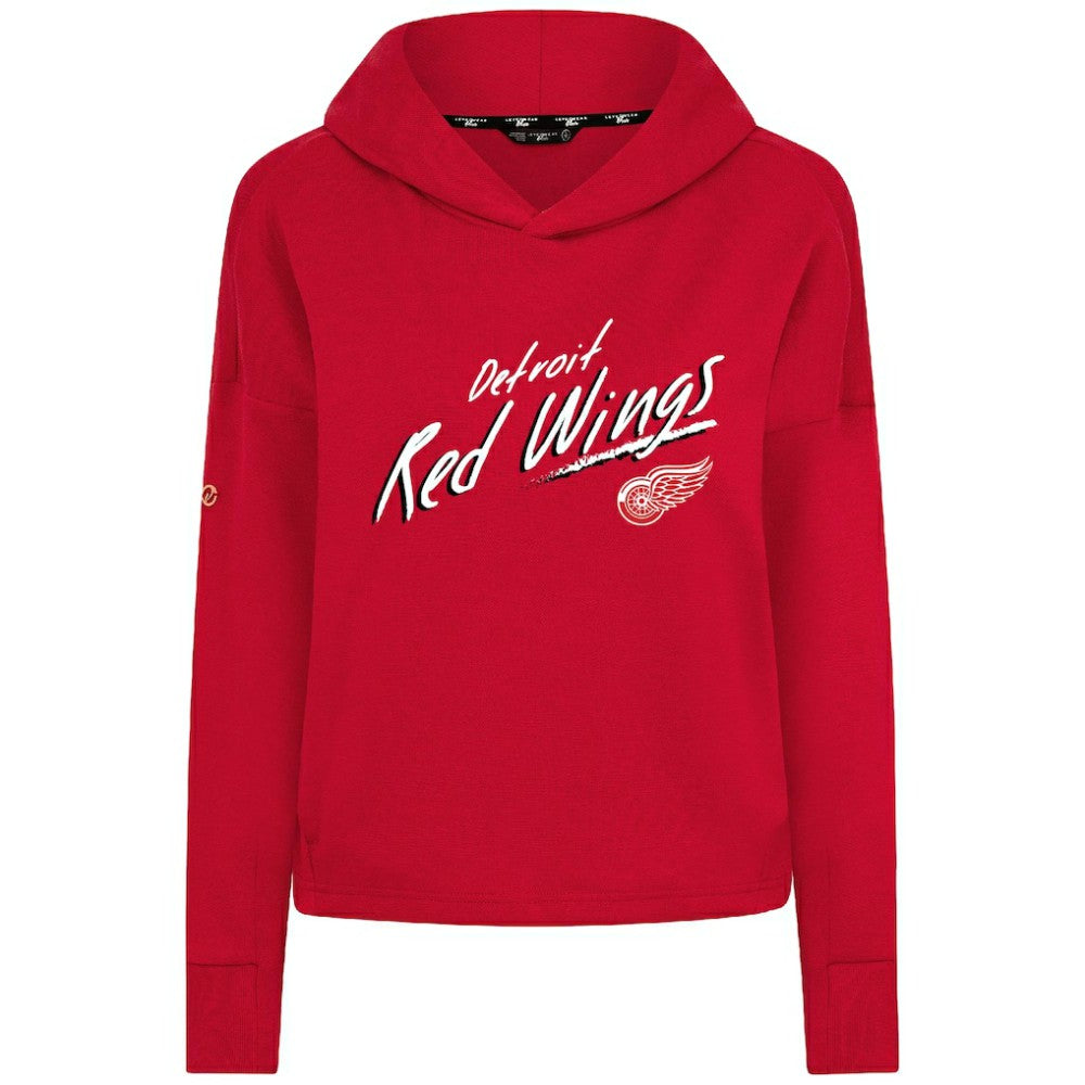 NHL Red Detroit Red Wings Levelwear Women's Sweet Sizzle Tri-Blend Cropped Pullover Hoodie