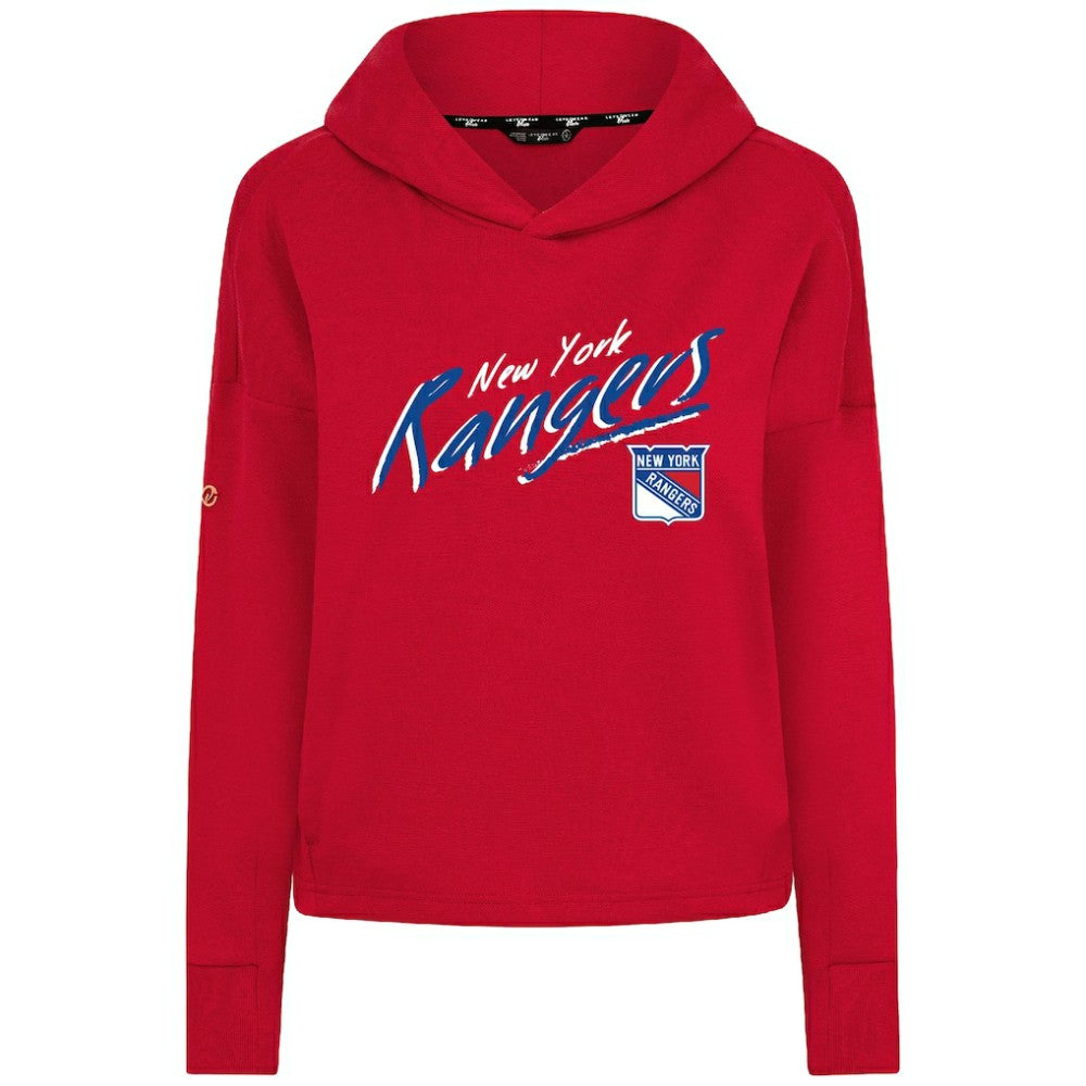 NHL Red New York Rangers Levelwear Women's Sweet Sizzle Tri-Blend Cropped Pullover Hoodie