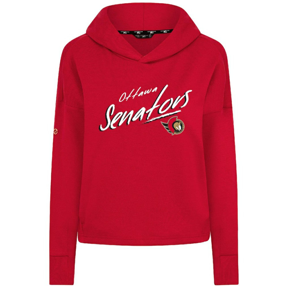 NHL Red Ottawa Senators Levelwear Women's Sweet Sizzle Tri-Blend Cropped Pullover Hoodie