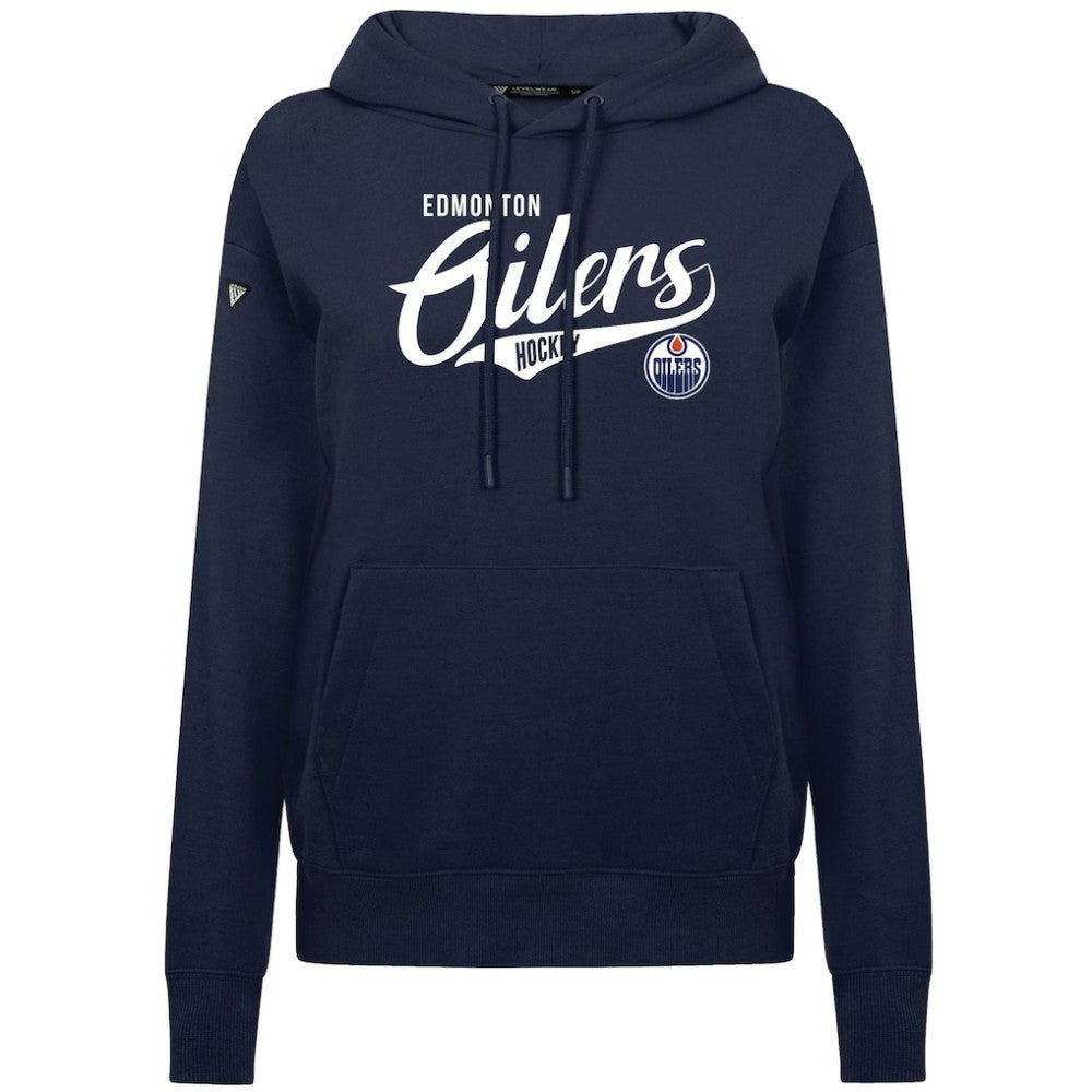 NHL Navy Edmonton Oilers Levelwear Women's Adorn Glide Pullover Hoodie
