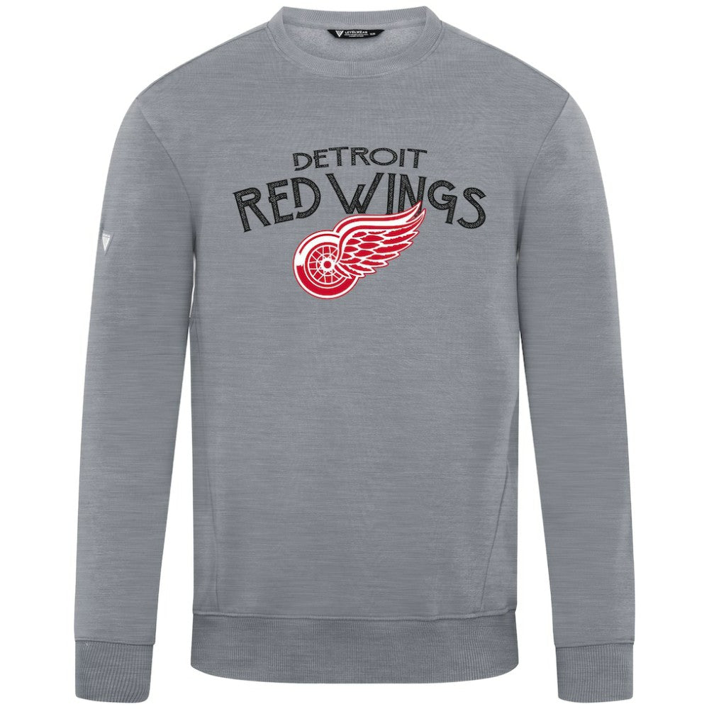 NHL Gray Detroit Red Wings Levelwear Zane Mission Sweatshirt