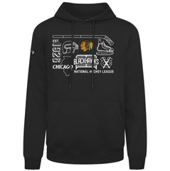 NHL Black Chicago Blackhawks Levelwear Podium Campaign Pullover Hoodie