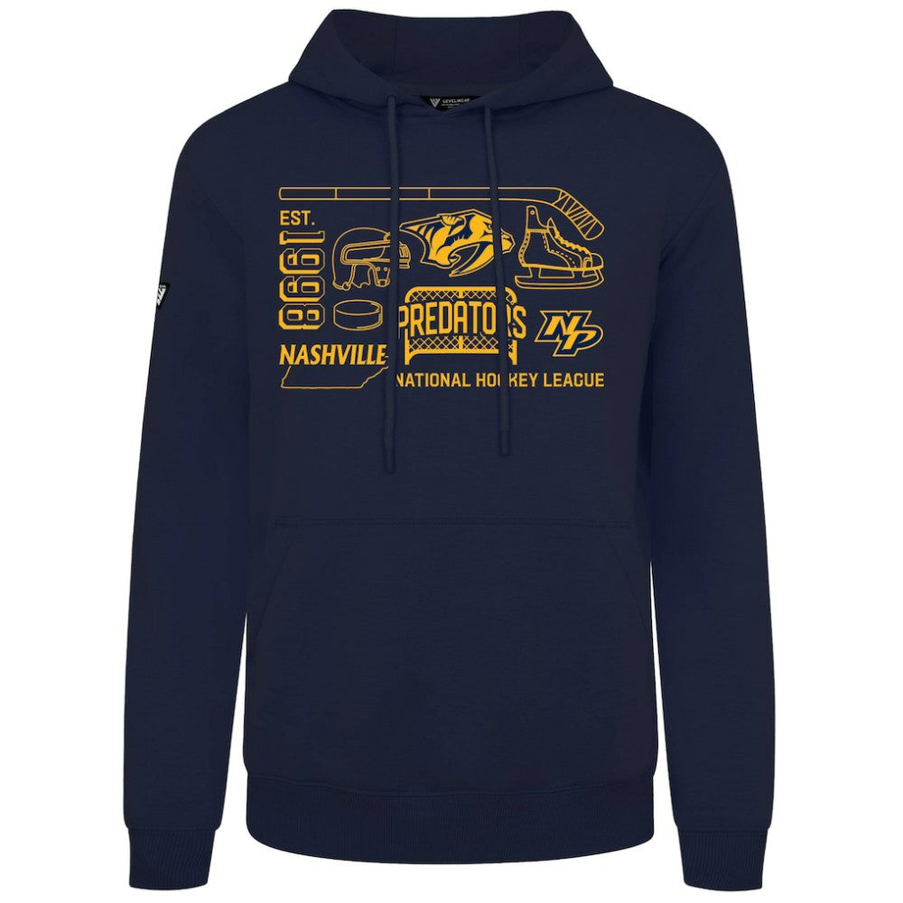 NHL Navy Nashville Predators Levelwear Podium Campaign Pullover Hoodie