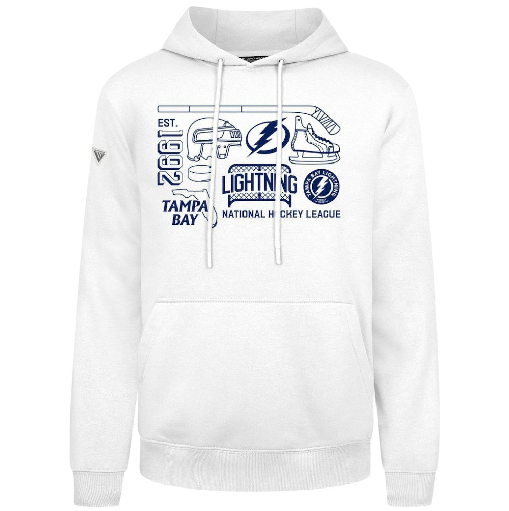NHL White Tampa Bay Lightning Levelwear Podium Campaign Pullover Hoodie