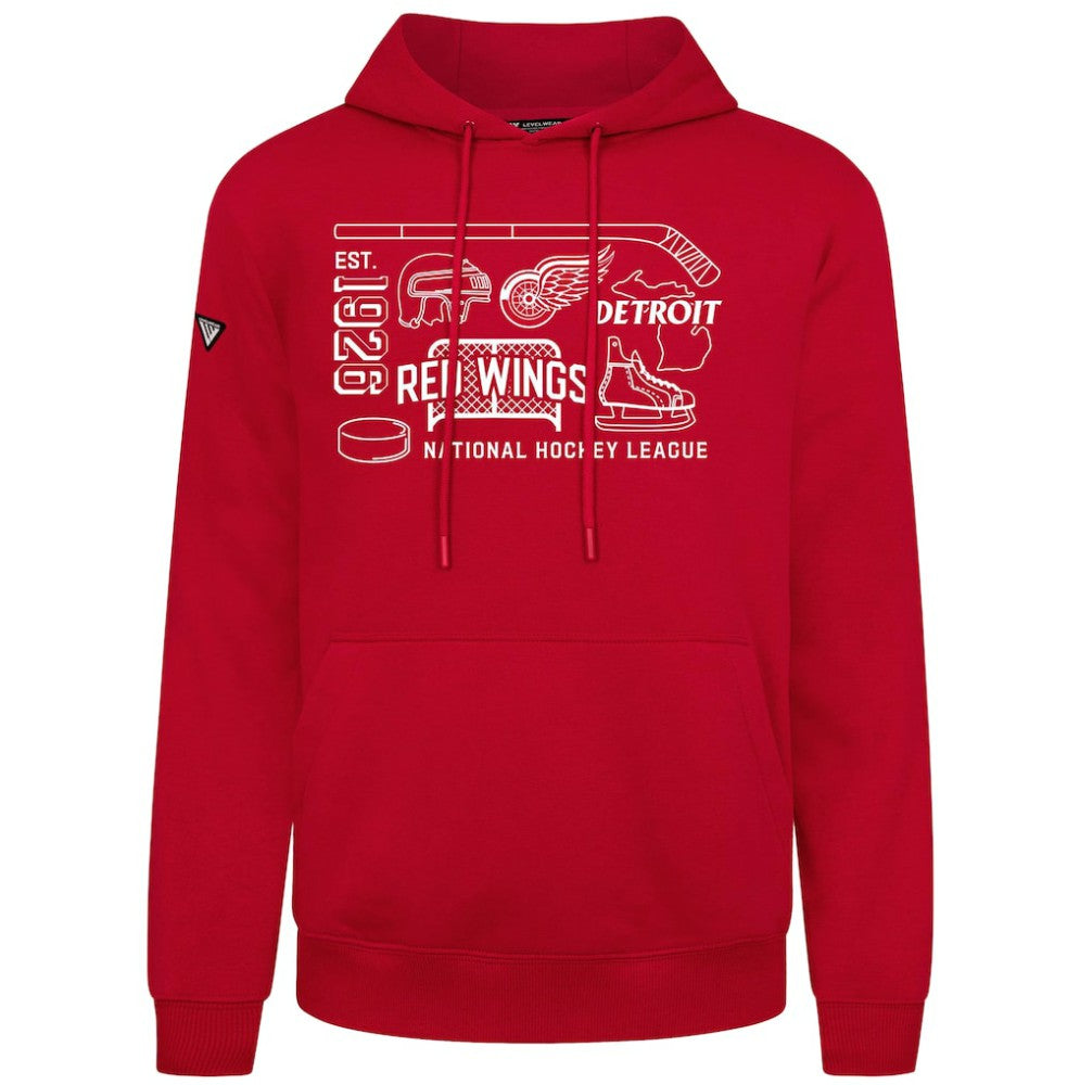 NHL Red Detroit Red Wings Levelwear Podium Campaign Pullover Hoodie