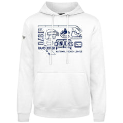 NHL White Vancouver Canucks Levelwear Podium Campaign Pullover Hoodie