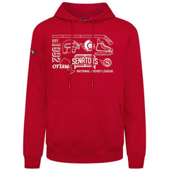 NHL Red Ottawa Senators Levelwear Podium Campaign Pullover Hoodie