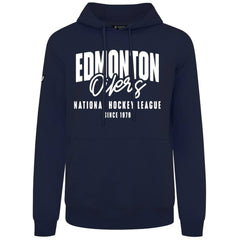 NHL Navy Edmonton Oilers Levelwear Podium Response Pullover Hoodie