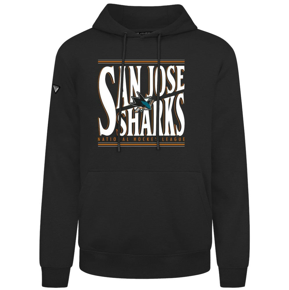 NHL Black San Jose Sharks Levelwear Podium Powerhouse Pullover Hoodie
