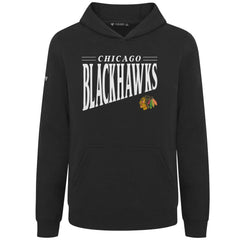 NHL Black Chicago Blackhawks Levelwear Youth Jr Podium Tally Pullover Hoodie