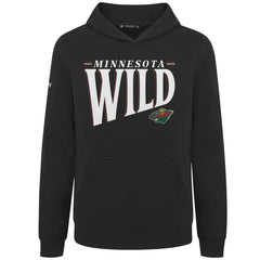 NHL Black Minnesota Wild Levelwear Youth Jr Podium Tally Pullover Hoodie